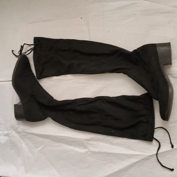 Zara woman's black knee high suade boots size 10 - Picture 2 of 15
